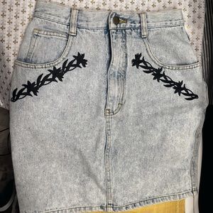 VINTAGE DENIM SKIRT CHAZZZ CHARLES GHAILAN XS CUTE
